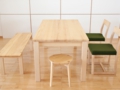 テーブル＋チェアA 2脚＋ベンチ＋スツール